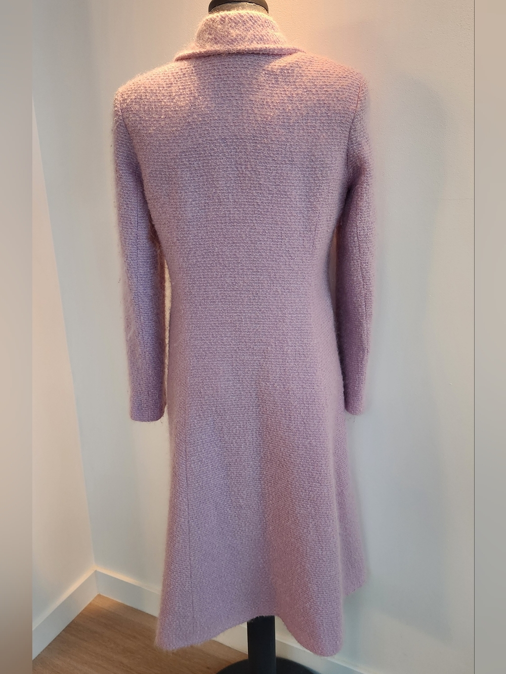 Matthew Williamson Soft Lilac Long Wool-Blend Trench Coat - Picture 3 of 7